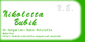 nikoletta bubik business card